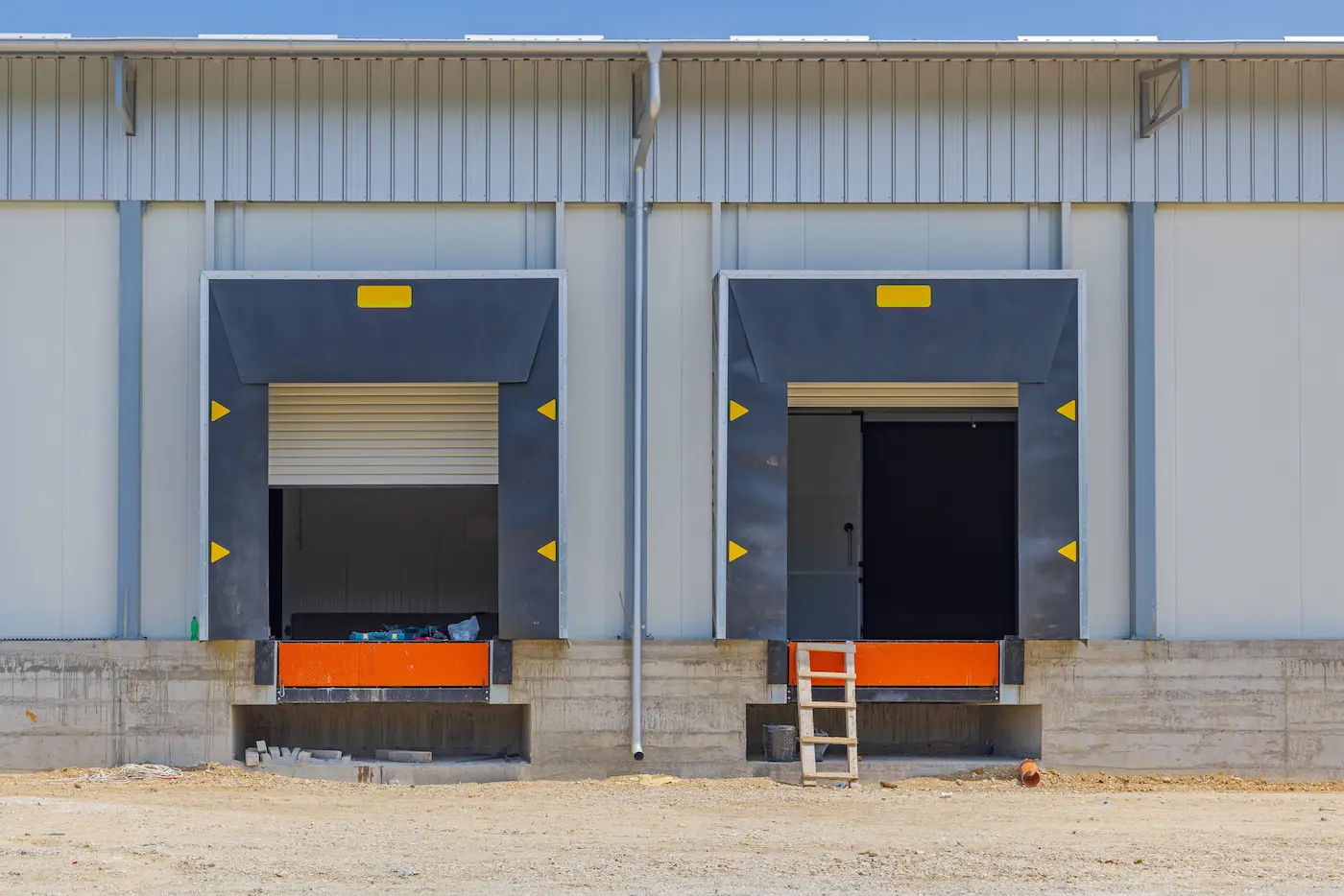 Pair of warehouse loading docks